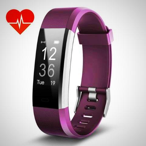 ﻿ID115HR Plus Fitness Tracker - Purple - - Happee Shoppee