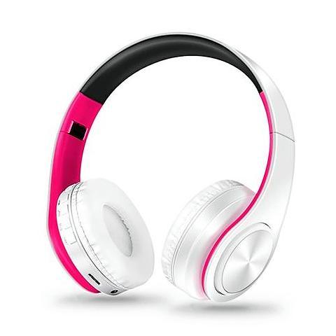 ﻿Wireless Bluetooth Headphones - White Rose - - Happee Shoppee